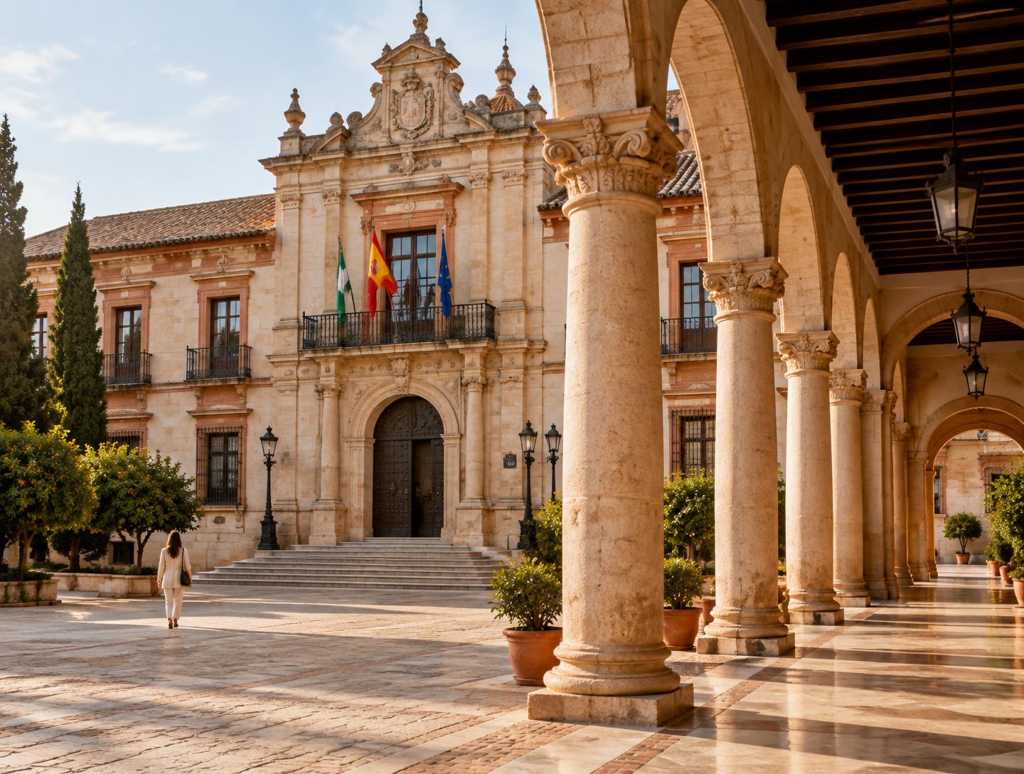 Spanish civic architecture and colonnade